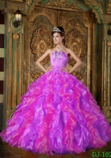 Brand New Lavender Puffy Strapless Ruffles Quinceanera Dresses for 2014