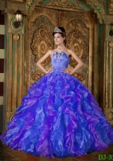 Elegant Ball Gown Strapless Ruffles 2014 Quinceanera Dresses with Beading