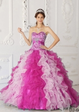 2014 Colourful Beading Quinceanera Dresses in Multi-color Princess Sweetheart