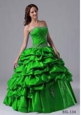 2014 Popular Puffy Pick-ups Quinceanera Dress with Beading and Pick-ups