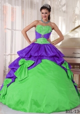 Exclusive Puffy Sweetheart for 2014 Appliques Quinceanera Dress with Pick-ups