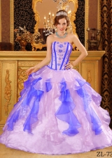 Exquisite Multi-Color Puffy Sweetheart Appliques Quinceanera Dresses for 2014