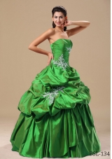 Modest Strapless Appliques and Pick-ups 2014 Quinceanera Dresses