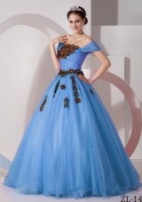 2014 Modest Princess Off The Shoulder Quinceanera Dresses with Appliques