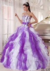 New Style Puffy Strapless Beading Quinceanera Dress for 2014