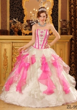 Romantic Multi-Color Puffy Sweetheart Appliques Quinceanera Dresses for 2014