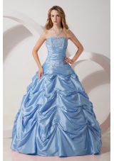 2014 Classical Princess Strapless Appliques Quinceanera Dresses with pick-ups