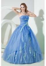 2014 Puffy Pretty Strapless Beading and Embroidery Quinceanera Dresses