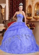 2014 Puffy Sweetheart Appliques and Beading Quinceanera Dresses with Pick-ups