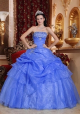 Classical Puffy Strapless Beading 2014 Quinceanera Dresses with Pick-ups
