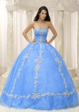 Elegant Appliques and Beading Decorate Sweetheart 2014 Quinceanera Dresses