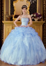 Lovely Puffy Strapless Beading Quinceanera Dresses 2014 Spring
