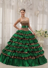 Perfect Puffy Sweetheart with Layers Decorate for 2014 Turquoise Quinceanera Dress