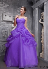 Cute Puffy Sweethrart 2014 Beading and Ruching Quinceanera Dresses
