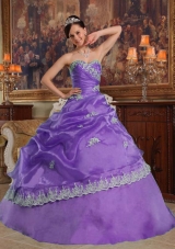 New Style Puffy Sweetheart Lace Appliques Quinceanera Dress for 2014