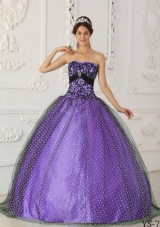 Puffy Strapless 2014 Beading and Appliques Quinceanera Dresses