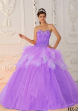 Romantic Princess Sweetheart Ruffles and Beading Quinceanera Dresses for 2014