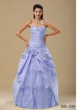 2014 Wonderful Hand Made Folwers and Ruched Bodice Quinceanera Dresses