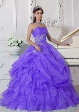Elegant Strapless Beading Quinceanera Dress for 2014 Spring