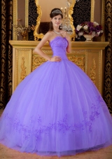 Perfect Lavender Sweetheart 2014 Spring Appliques Quinceanera Dresses