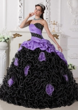 Puffy Sweetheart Beading and Rolling Flowers for 2014 Quinceanera Dresses