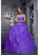 2014 Spring Beautiful Strapless Appliques Quinceanera Dresses