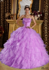 Discount Puffy Strapless Embroidery Quinceanera Dresses for 2014