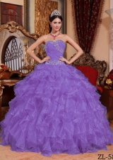 Puffy Sweetheart 2014 Spring Beading Quinceanera Dresses with Ruffles