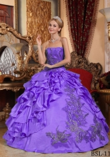 Super Hot Puffy Strapless Ruffles and Appliques 2014 Quinceanera Dresses