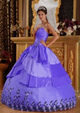 2014 Brand New Puffy Sweetheart with Appliques Quinceanera Dresses