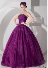 A-line Sweetheart Tulle Quinceanera Dress with Ruching and Beading