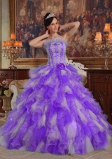 Exclusive Puffy Strapless 2014 Quinceanera Dresses with Appliques