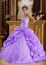 Exquisite Lavender Ball Gown 2014 Beading Quinceanera Dresses with Pick-ups