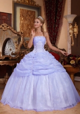 New Style Puffy Strapless 2014 Spring Appliques Quinceanera Dresses