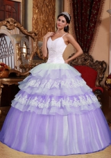 Puffy Spaghetti Straps Lace Appliques Quinceanera Dress for 2014