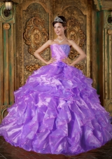 Puffy Strapless Beading and Ruffles 2014 Quinceanera Dresses