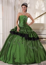2014 Spring Ball Gown Strapless Quinceanera Dresses with Beading