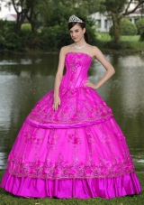 Strapless Embroidery Full Length Quinceanera Dress for 2014 Spring