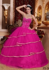 Beaded Decorate Bodice Sweetheart Tulle Dresses For a Quince