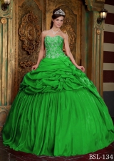 Beading and Appliques Sweetheart Puffy 2014 Quinceanera Dresses