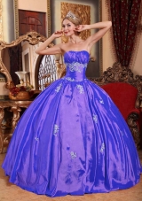 Ball Gown Strapless Appliques Dress For Quinceaneras for 2014