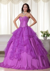 Popular Sweetheart Organza Sweet Sixteen Dresses with Appliques