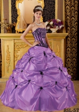Ball Gown Strapless Embroidery Pick-ups Quinceanera Gowns Dresses
