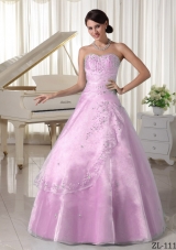 Organza Appliques With Beading Over Skirt Sweetheart Quinceanera Gowns