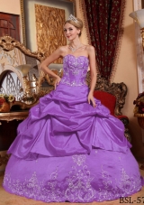 Sweetheart Taffeta Embroidery with Beading Quinceneara Dresses