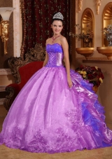 Ball Gown Strapless Embroidery and Ruffles Quinceanera Dresses Gowns