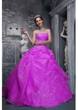 Beautiful Strapless Organza Appliques Decorate Sweet Sixteen Dresses