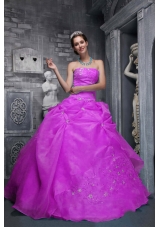 Beautiful Strapless Organza Appliques Decorate Sweet Sixteen Dresses