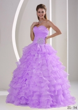 Ruffles Sweetheart Ruffles and Ruching Quinceaners Gowns