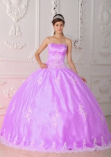 Strapless Appliques Quinceanera Dress with Ball Gown